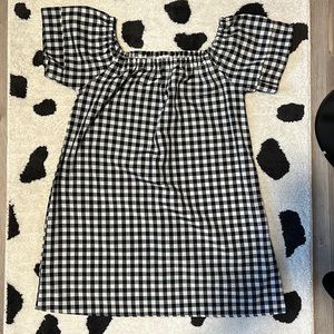 Gingham Off The Shoulder Dress